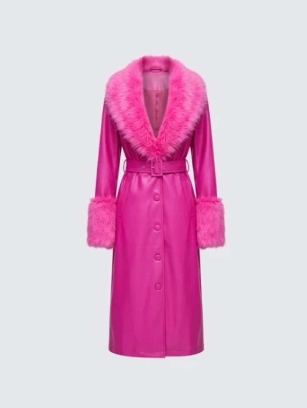 Finesse Willa Pink Vegan Fur Leather Coat/Size XL/MSRP $118